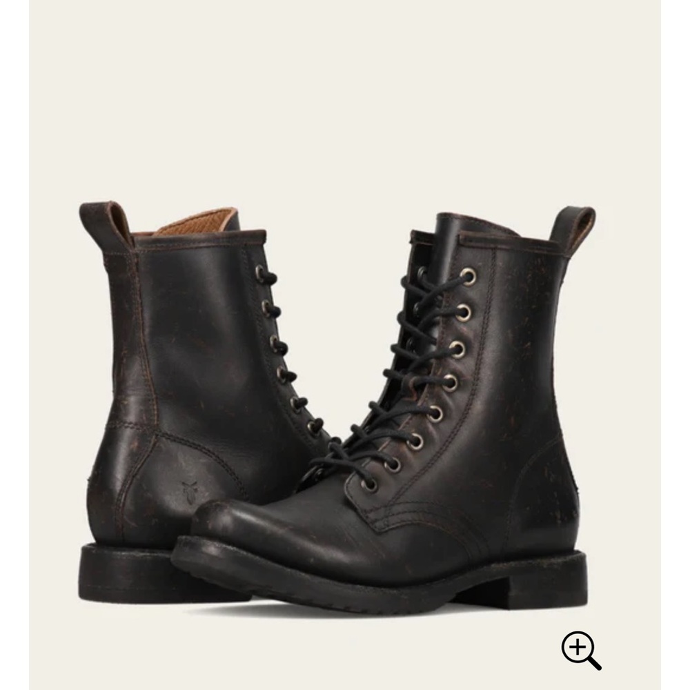 Frye Women's Dark Leather Combat Boots 7.5